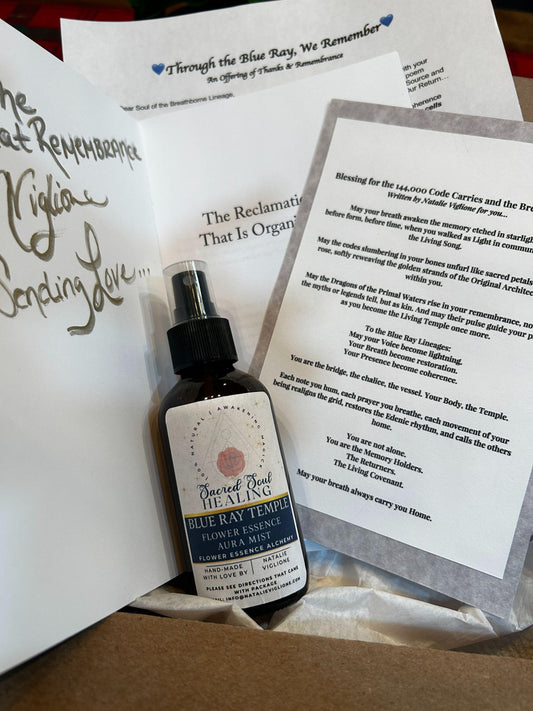 Signed Spiritual Poetry Chapbook + Blue Ray Temple Flower Essence Aura Mist Bundle | Sacred Blessing Bundle | Blue Ray Lineage Gift