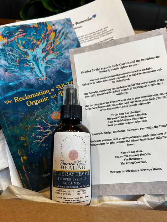 Signed Spiritual Poetry Chapbook + Blue Ray Temple Flower Essence Aura Mist Bundle | Sacred Blessing Bundle | Blue Ray Lineage Gift